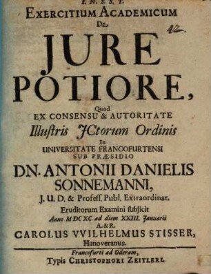 Exercitium acad. de iure potiore