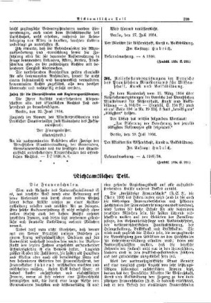 Die Frauenschulen : [Nichtamtlicher Teil]