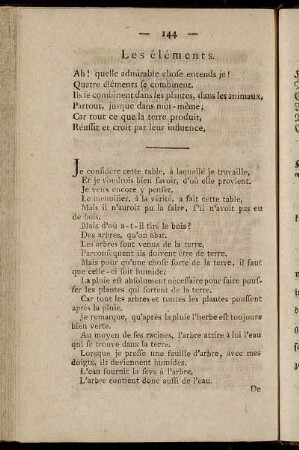 Les éléments. = Grundbestandtheile (Elemente.)
