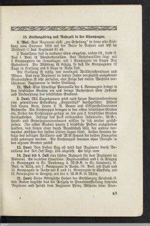 15. Stellungskrieg und Ruhezeit in der Champagne