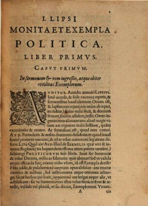 Ivsti Lipsi[i] Monita Et Exempla Politica : Libri Dvo, Qui Virtvtes Et Vitia Principum spectant