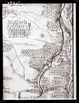 Ansicht 1607 in hohenlohischen Wildbannbeschreibung