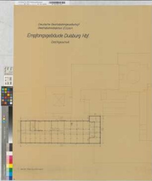Empfangsgebäude Duisburg Hbf: Grundriß Dachgeschoß [2 Exemplare], M. 1:100