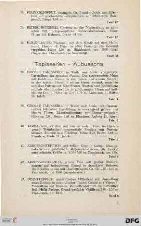 Tapisserien – Aubussons (Nr. 38-43)