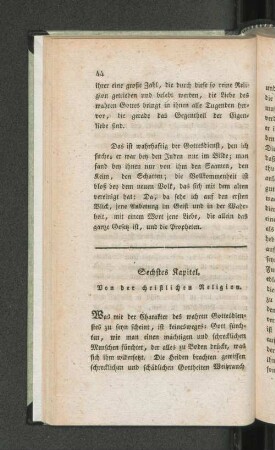Sechstes Kapitel. Von der christlichen Religion.