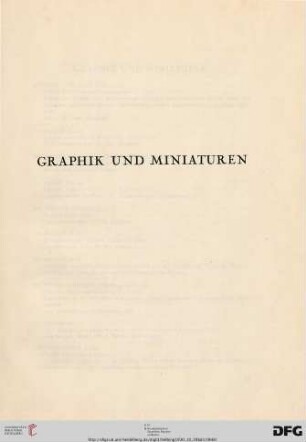Graphik und Miniaturen (Nr. 230-255)