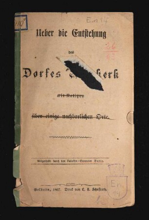 Ueber die Entstehung des Dorfes Nieukerk : mit Notitzen über einige nachbarlichen Orte
