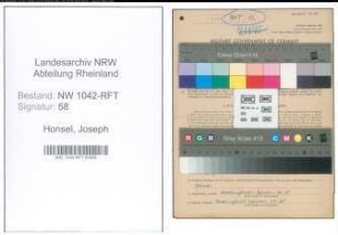 Entnazifizierung Joseph Honsel , geb. 18.04.1889 (Landwirt)