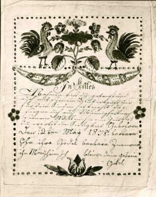 Taufbrief Obermoschel Mörzheim 1838