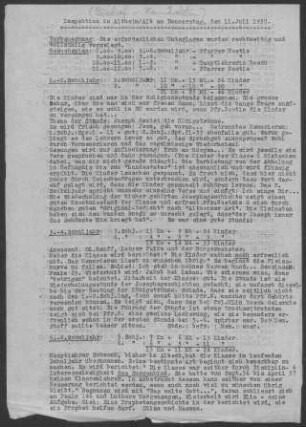 Altheim: Inspektionsbericht 1957