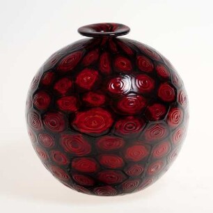 Kugelvase mit roten "murrine"