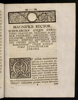 1-18, Magnifice Rector, Scholarchae Atque Curatores Gravissimi ...