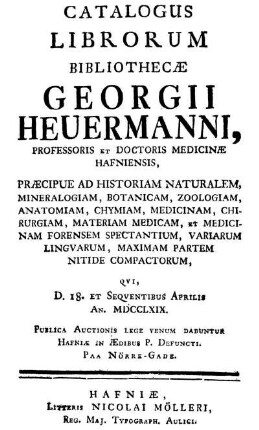 Catalogus librorum bibliothecæ Georgii Heuermanni