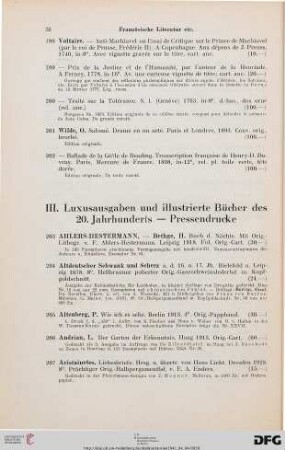 Moderne Luxusausgaben und illustrierte Bücher des 20. Jahrhunderts (Nr. 203-333)