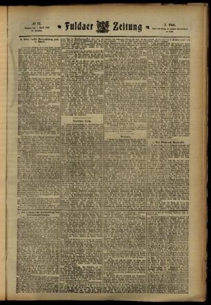 Zweite Ausgabe vom Montag, den 01. April 1912.