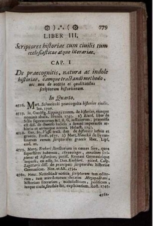 Liber III. Scriptores historiae cum ciuilis tum ecclesiasticae atque literariae.