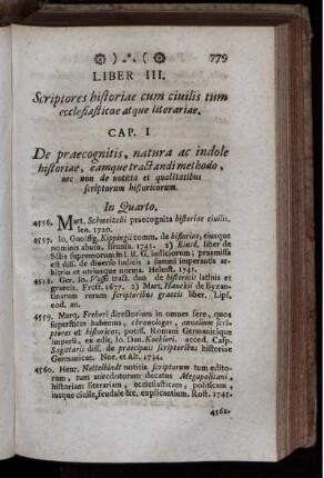 Liber III. Scriptores historiae cum ciuilis tum ecclesiasticae atque literariae.