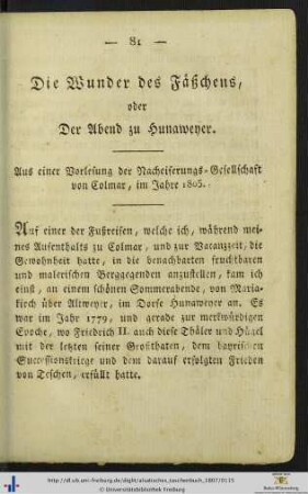 Die Wunder des Fäßchens.