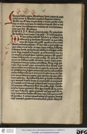 Incipit secunda pars omeliarum beati Gregorii pape urbis Rome.