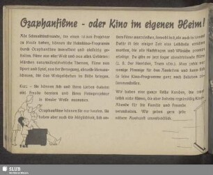 Ozaphanfilme - oder Kino im eigenen Heim!
