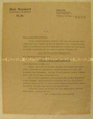 Rundschreiben des Freikorps Reinhard zur Werbung von Freiwilligen
