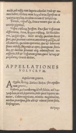 Appellationes Volucrum.