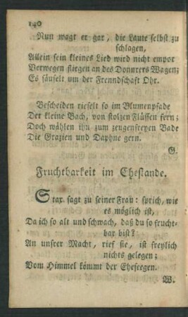 Fruchtbarkeit im Ehestande.