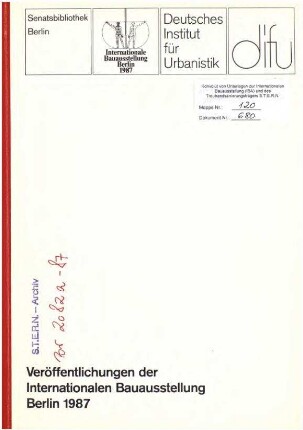 Bibliographie: Veröffentlichungen der IBA               Berlin 1987