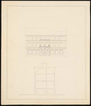 Mietshaus Kronenstraße 28, Berlin Erweiterung: Ansicht, Schnitt