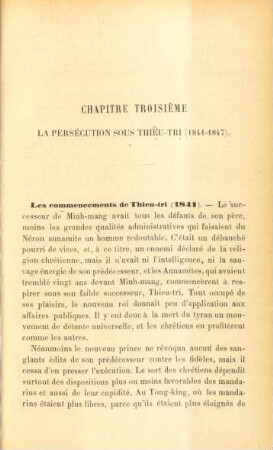 Chapitre troisième. La persécution sous Thieu-Tri (1841-1847)