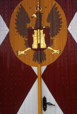 Middelburg - Rathaustür : Aufgenommen 2001 in Middelburg