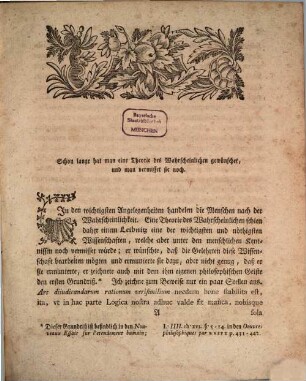 Über die Lehre des Wahrscheinlichen und den politischen Gebrauch derselben : wobei zugleich eine Theorie des Wahrscheinlichen angezeiget wird