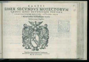 Stefano Felis: Liber secundus motectorum ... Cantus