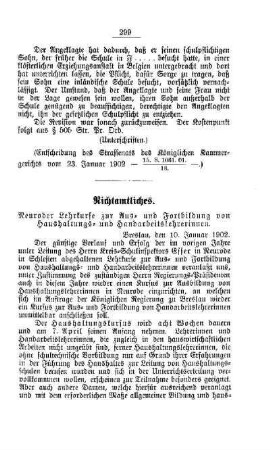 Neuroder Lehrkurse zur Aus- und Fortbildung von Haushaltungs- und Handarbeitslehrerinnen : [Nichtamtliches]