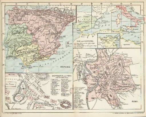Hispania. Rom und Carthago. Capitolinus und Fora seit Domitianus. Roma