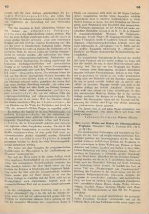 66-67 [Rezension] Dürr, Lorenz, Wollen und Wirken der alttestamentlichen Propheten