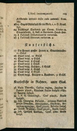 Kupferstiche in Rahmen, unter Glas
