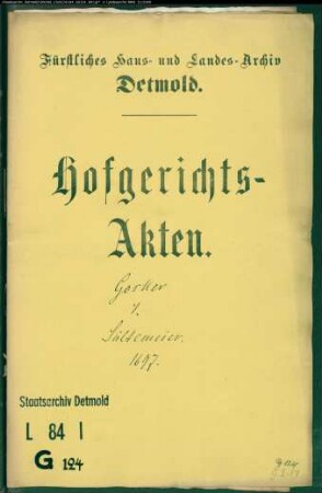 Gosker, Kord in Brokhausen gegen Tönnies Sültemeier - Schuldforderung