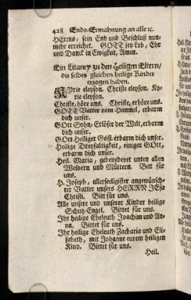 428-432, Ein Litaney zu den heiligen Eltern ...; ...
