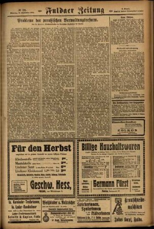 Zweite Ausgabe vom Sonntag, den 21. September 1924.
