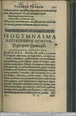 Progymnasma Septuagesimum Quintum. Descriptio Gymnasii