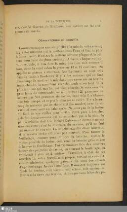 Observations et conseils