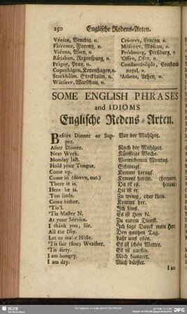 Some English Phrases and Idioms. Englische Redens-Arten