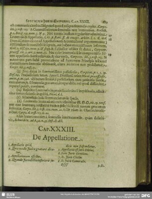 Cap. XXXIII. De Appellatione