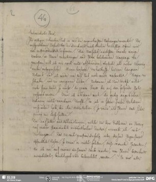 Eigenh. Brief von Jacob Grimm an August Wilhelm von Schlegel, Kassel, 16.02.1827