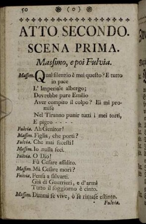 Atto Secondo. / Zweyte Abhandlung.