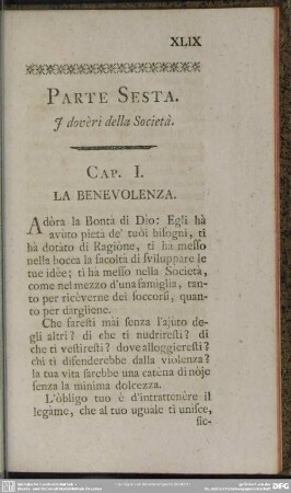 Parte Sesta. I dovèri della Società