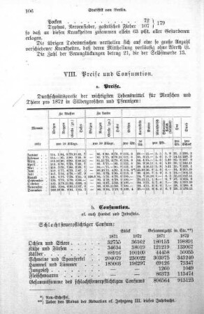 VIII. Preise und Consumption