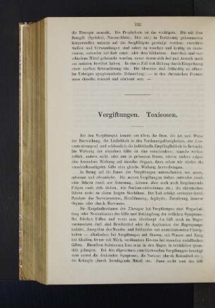 Vergiftungen. Toxicosen.