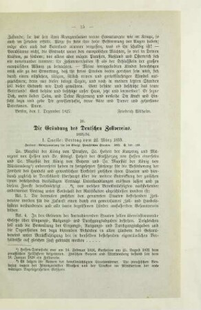 10. Die Gründung des Deutschen Zollvereins